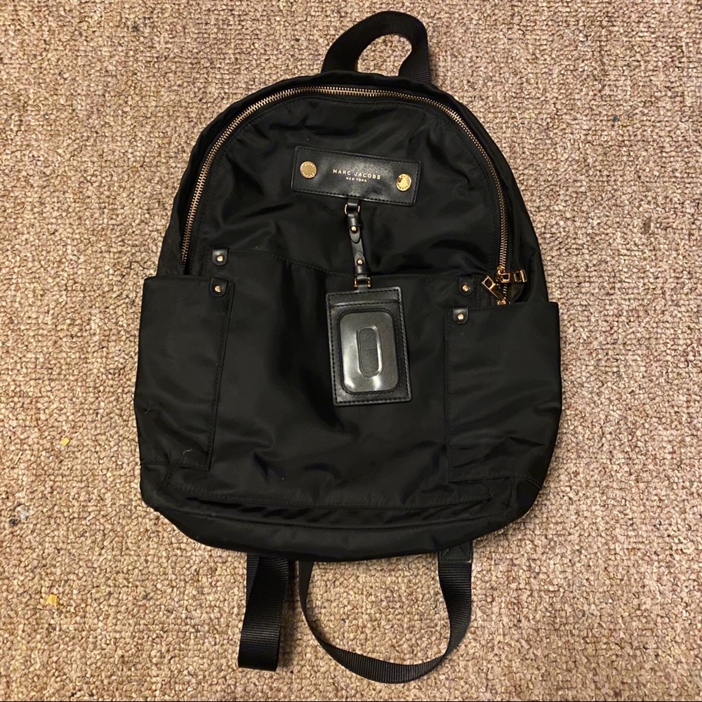Large black & gold Marc Jacobs nylon backpack
